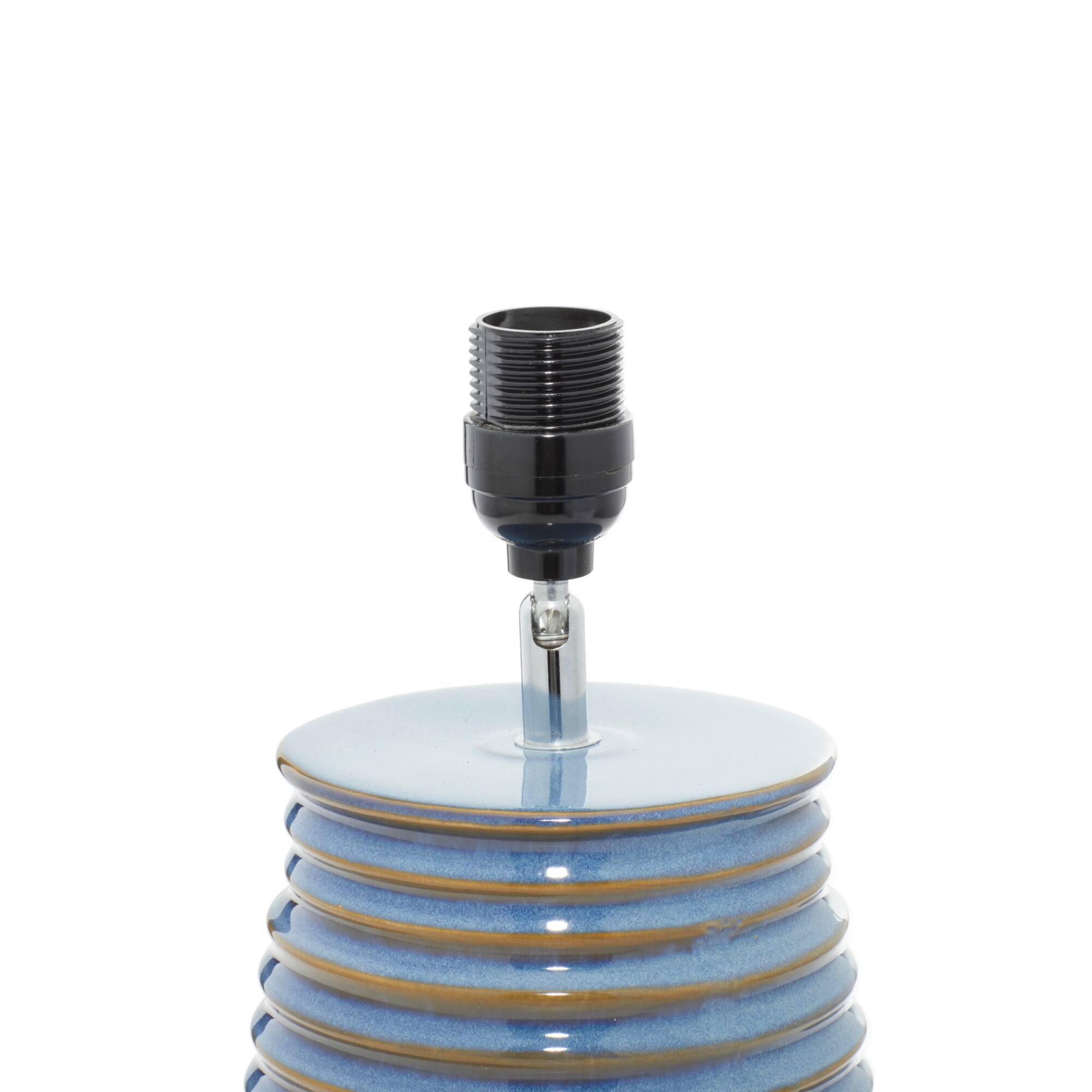 Blue Ceramic Rustic Table Lamp, 28" x 15" x 15"